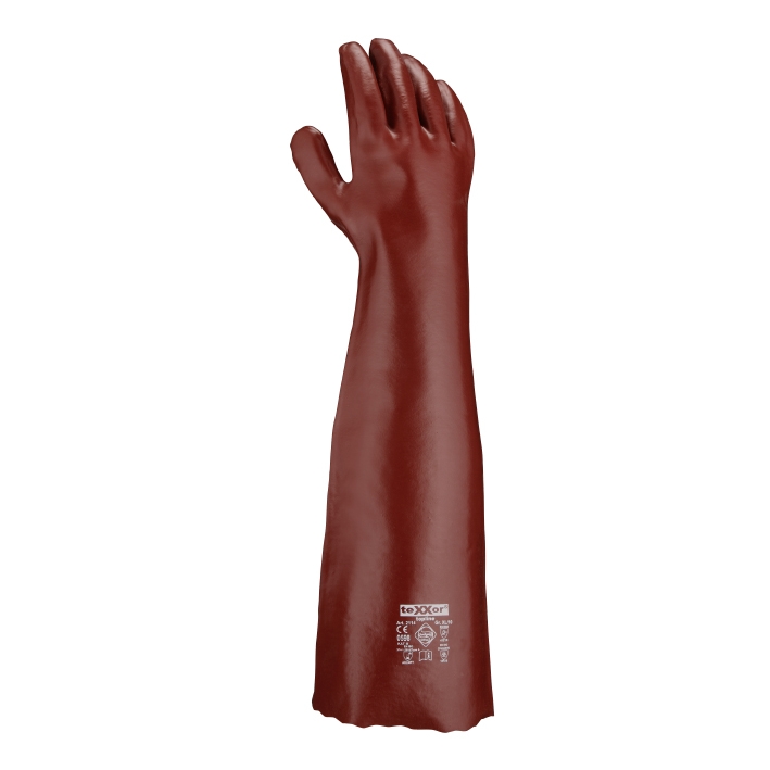 topline Chemikalienschutz-Handschuhe PVC ROTBRAUN