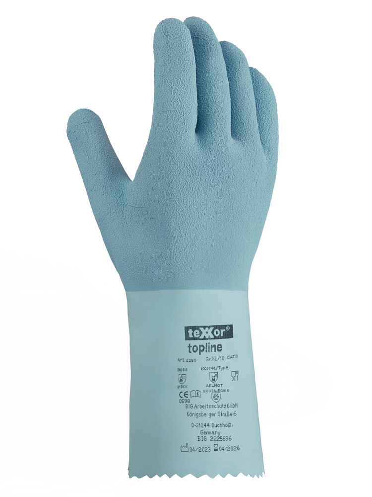 topline Chemikalienschutz-Handschuhe NATURLATEX GERAUT