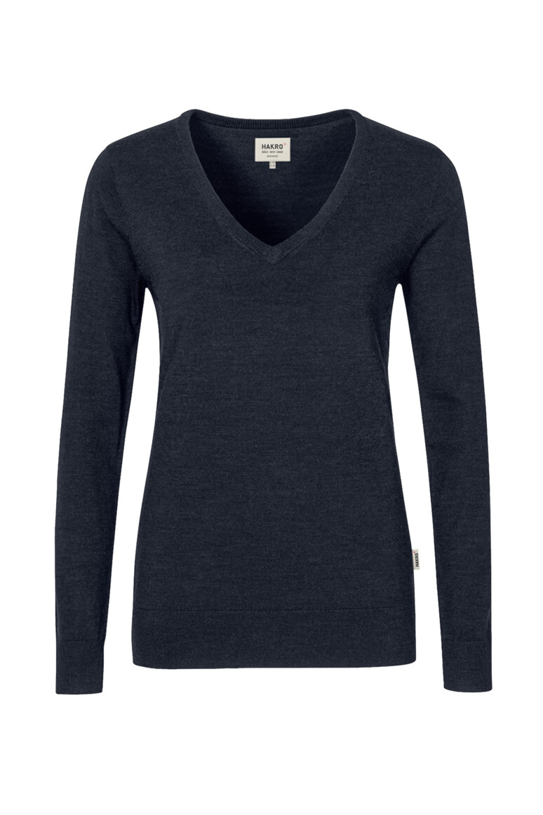 Damen V-Pullover Merino-Wolle