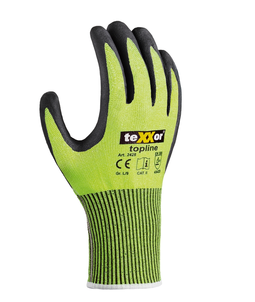 Schnittschutz-Strickhandschuhe BESANDETE NITRILBESCHICHTUNG