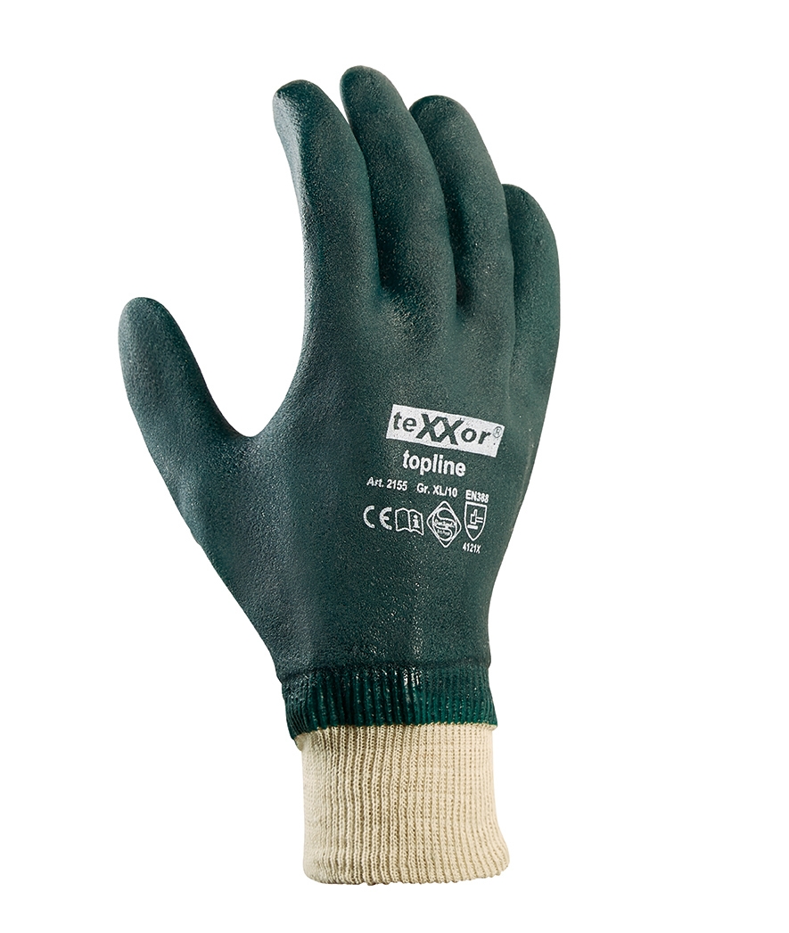 PVC-Handschuhe GRÜN MIT STRICKBUND